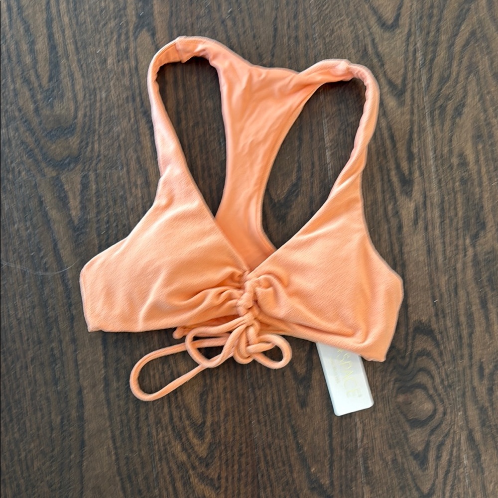 NWT L*Space Darling Orange Tie-Front Bikini Top!